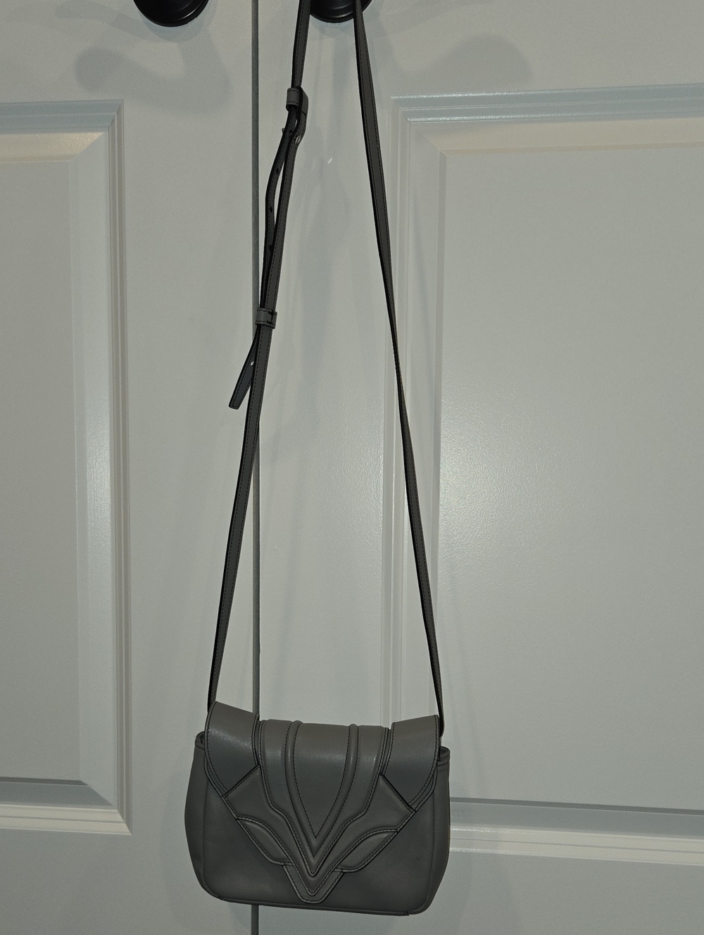Structured Gray Crossbody Bag with Adjustable Strap
